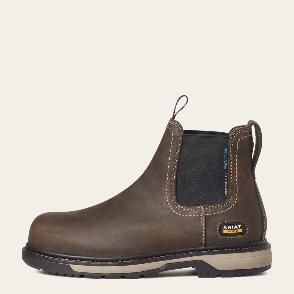 Riveter Chelsea CSA Waterproof Composite Toe Work Boot Women - DARK BROWN