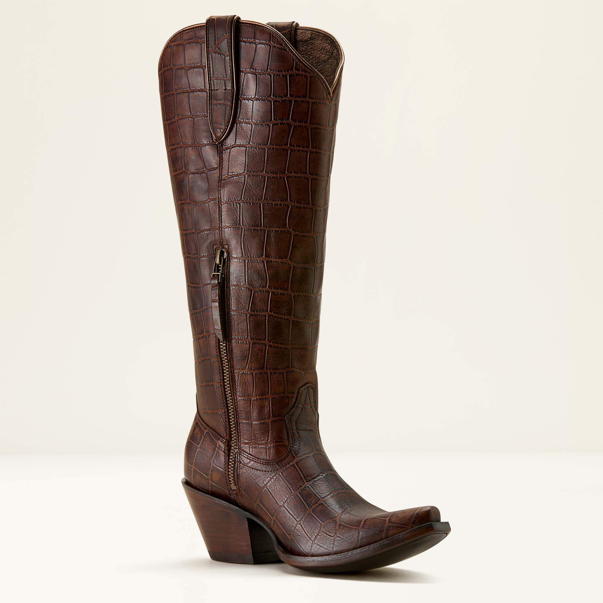 Casanova X Toe Western Boot Women - LUXE ESPRESSO CROC PRINT