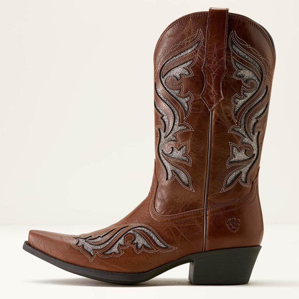 Heritage Bliss X Toe Western Boot Women - DARK TAN