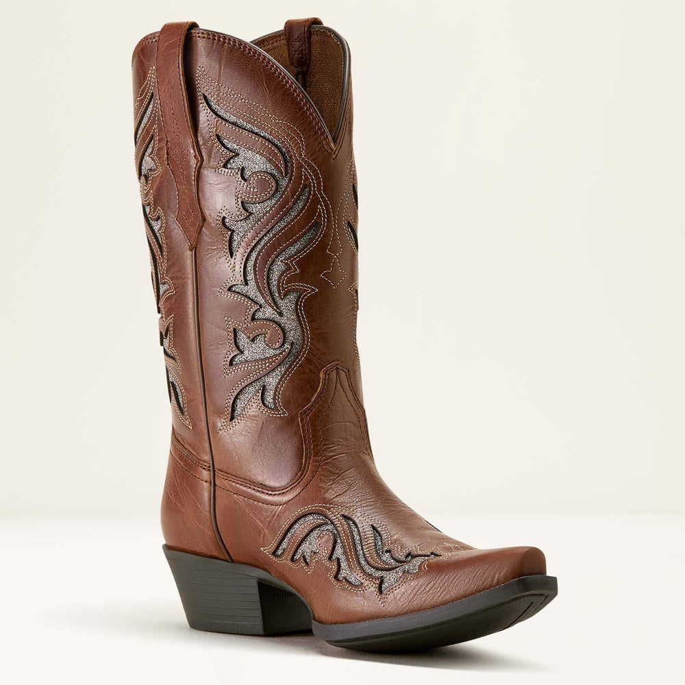 Heritage Bliss X Toe Western Boot Women - DARK TAN