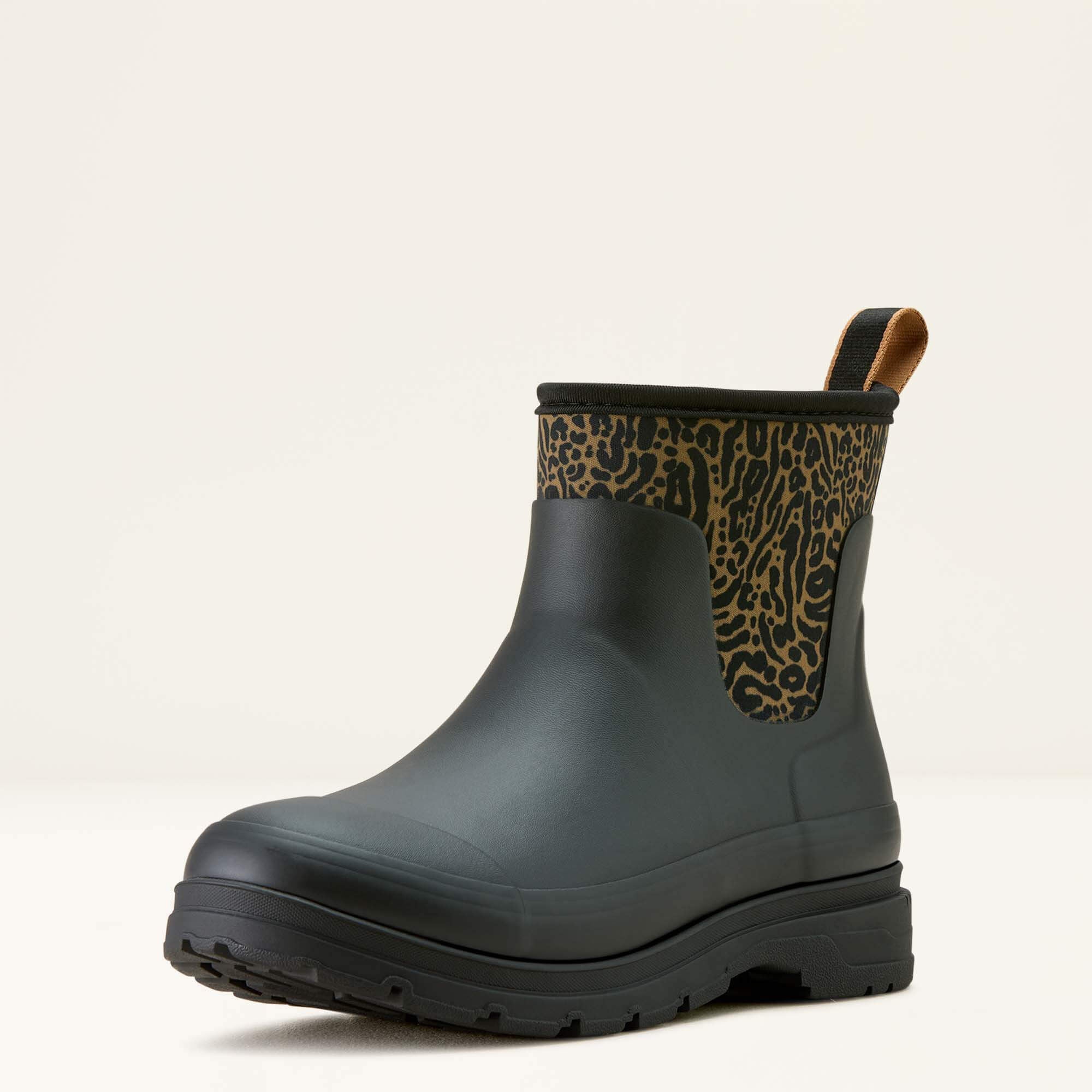 Kelmarsh Shortie Rubber Boot Women - BLACK/OCELOT PRINT