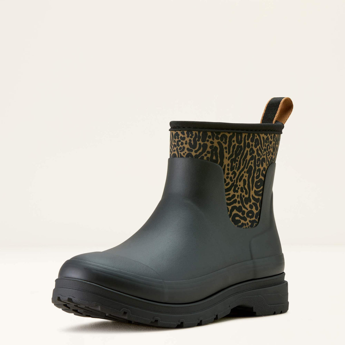 Kelmarsh Shortie Rubber Boot Women - BLACK/OCELOT PRINT