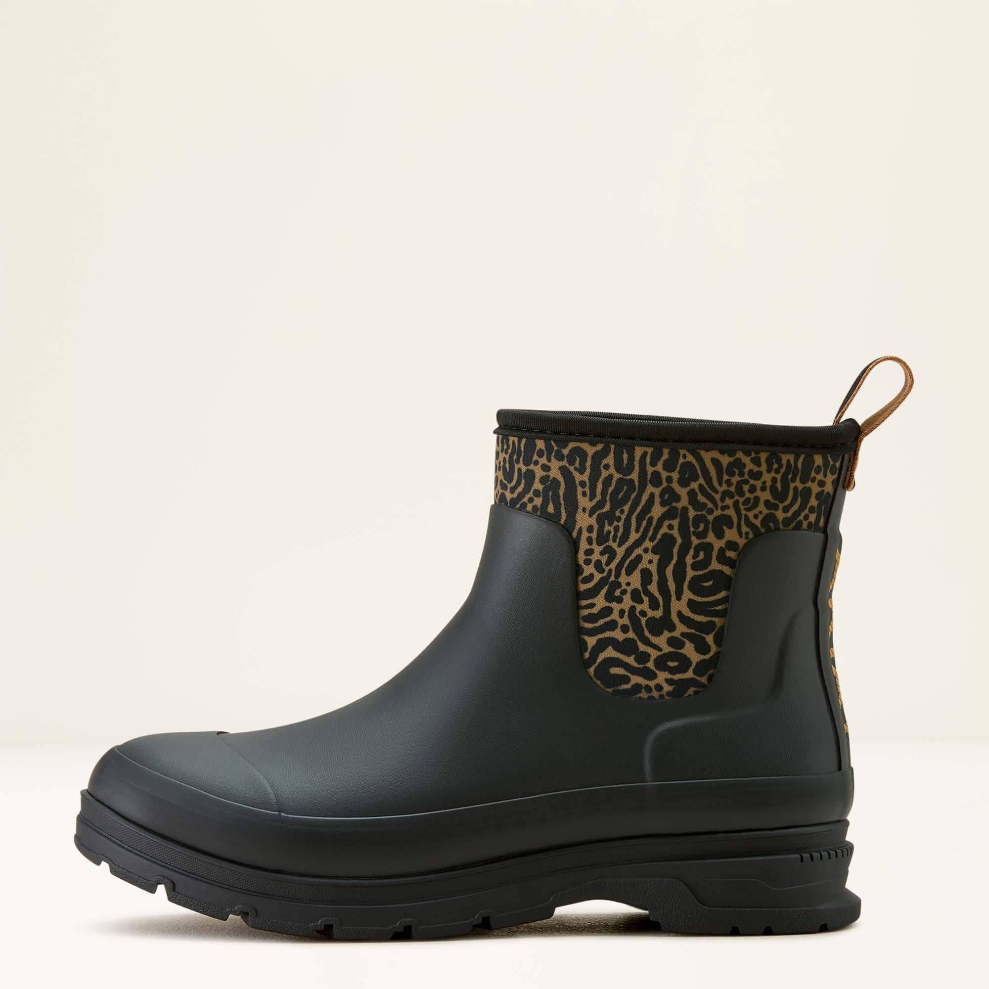 Kelmarsh Shortie Rubber Boot Women - BLACK/OCELOT PRINT