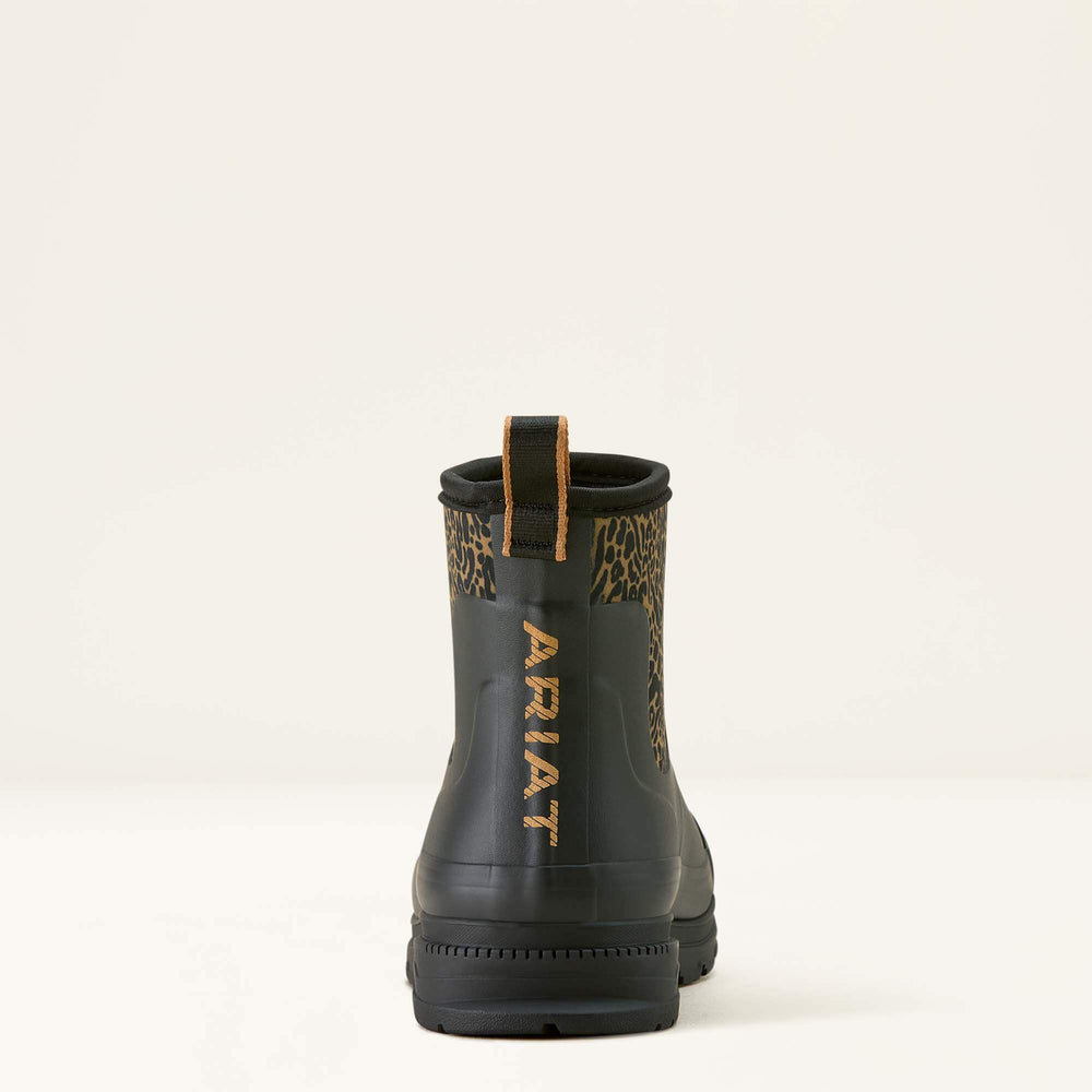Kelmarsh Shortie Rubber Boot Women - BLACK/OCELOT PRINT