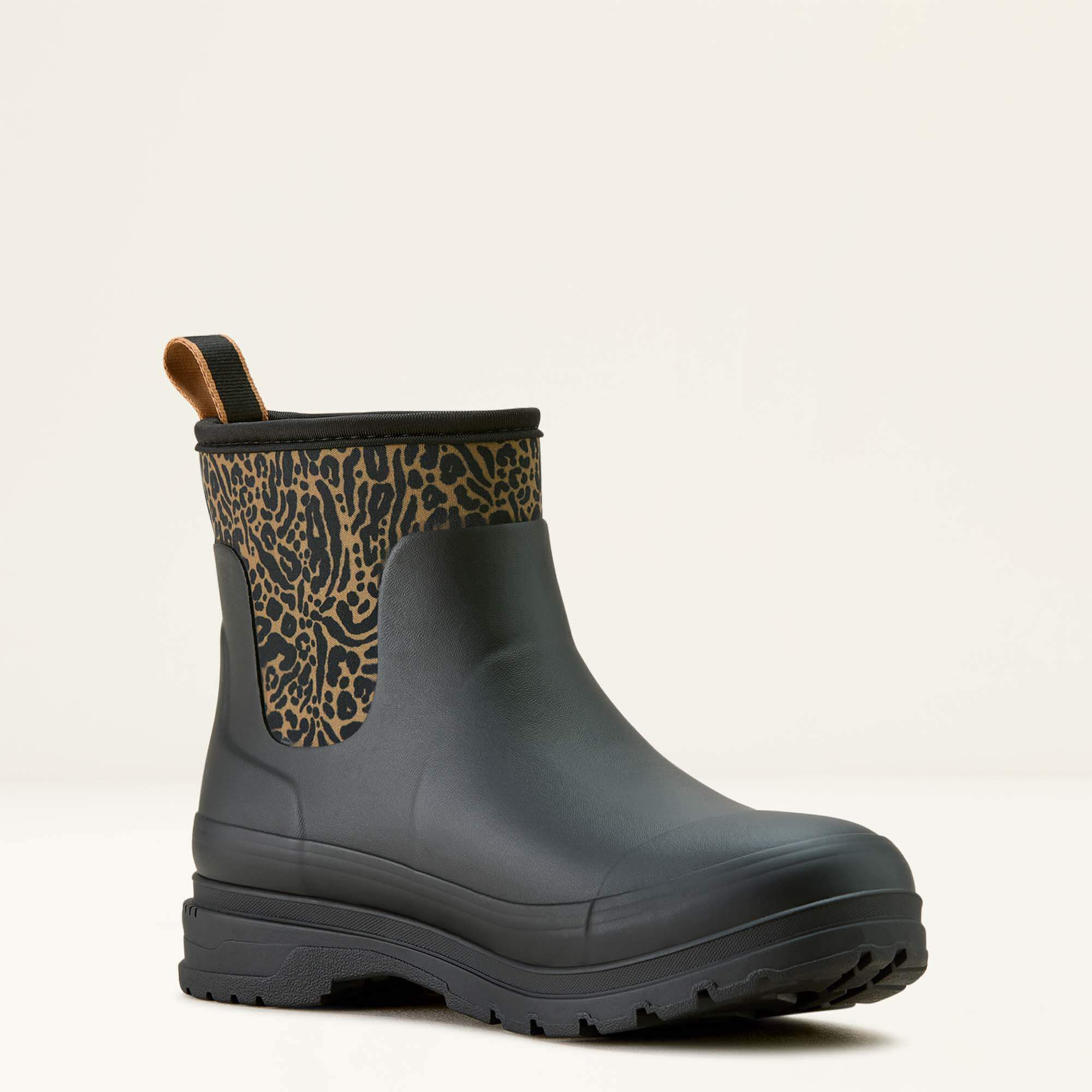 Kelmarsh Shortie Rubber Boot Women - BLACK/OCELOT PRINT