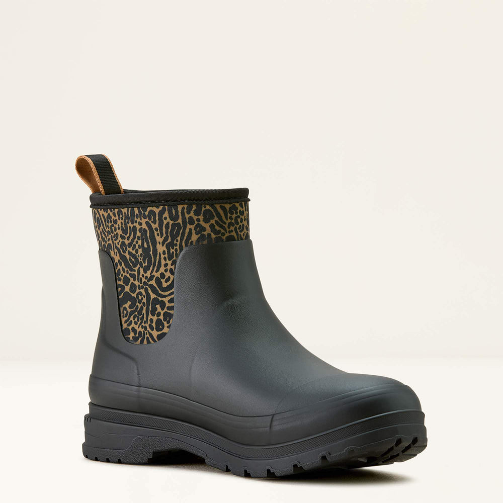 Kelmarsh Shortie Rubber Boot Women - BLACK/OCELOT PRINT