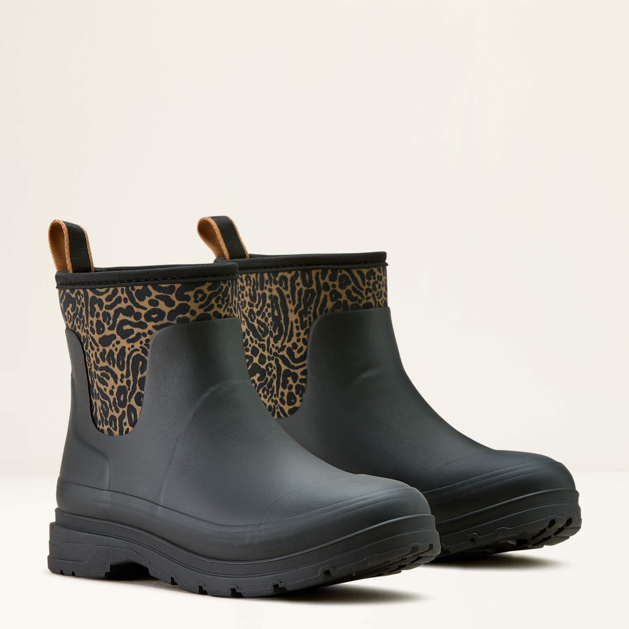Kelmarsh Shortie Rubber Boot Women - BLACK/OCELOT PRINT