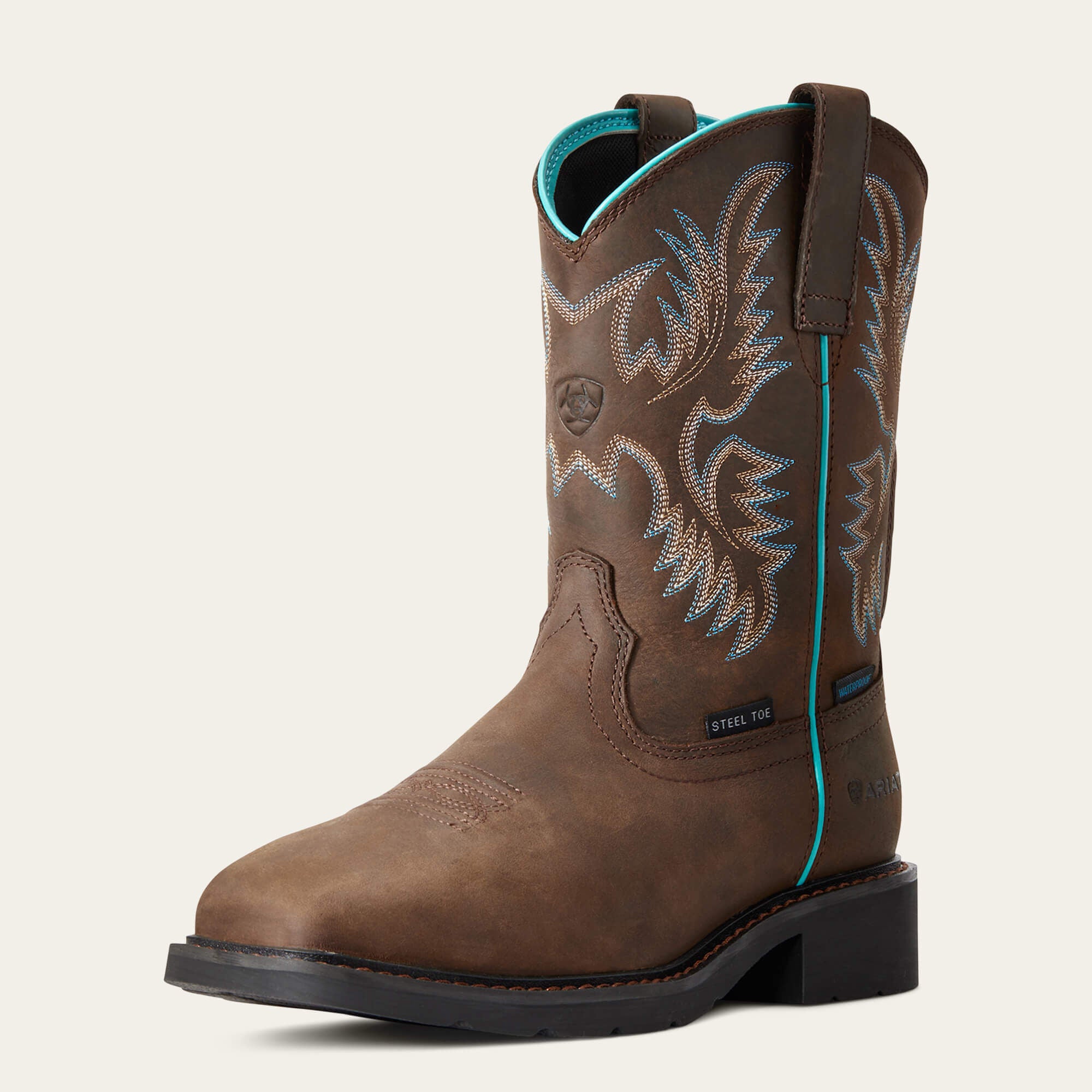 Krista Waterproof Steel Toe Work Boot Women - DARK BROWN