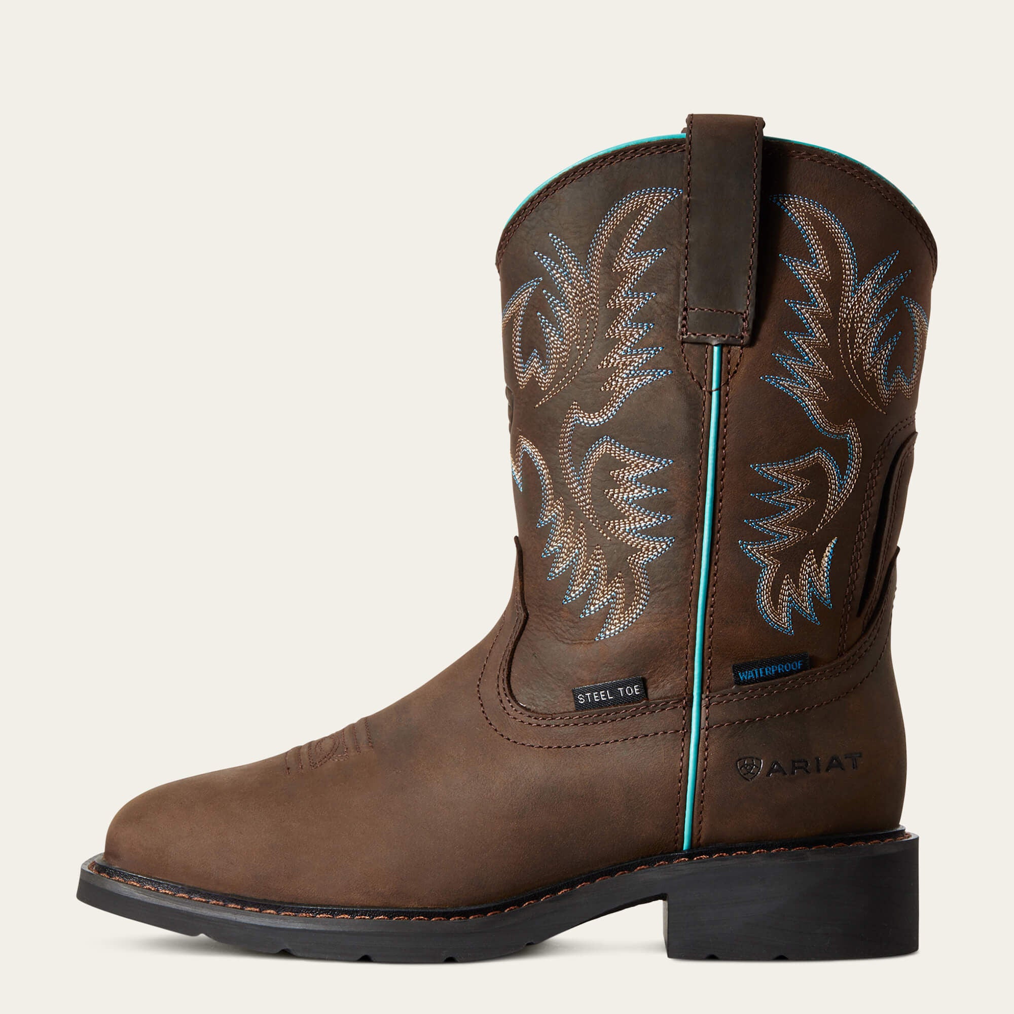 Krista Waterproof Steel Toe Work Boot Women - DARK BROWN