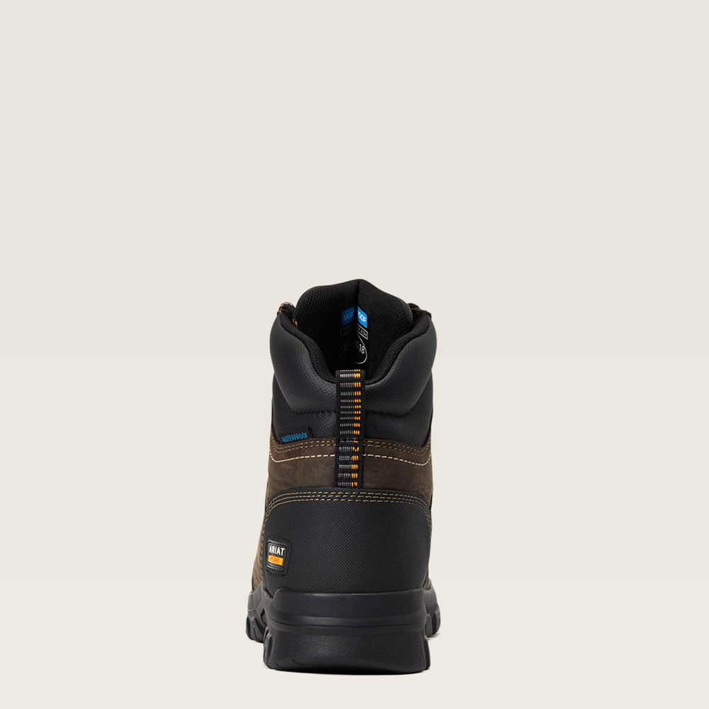 Treadfast 6" Waterproof Steel Toe Work Boot Women - DARK BROWN