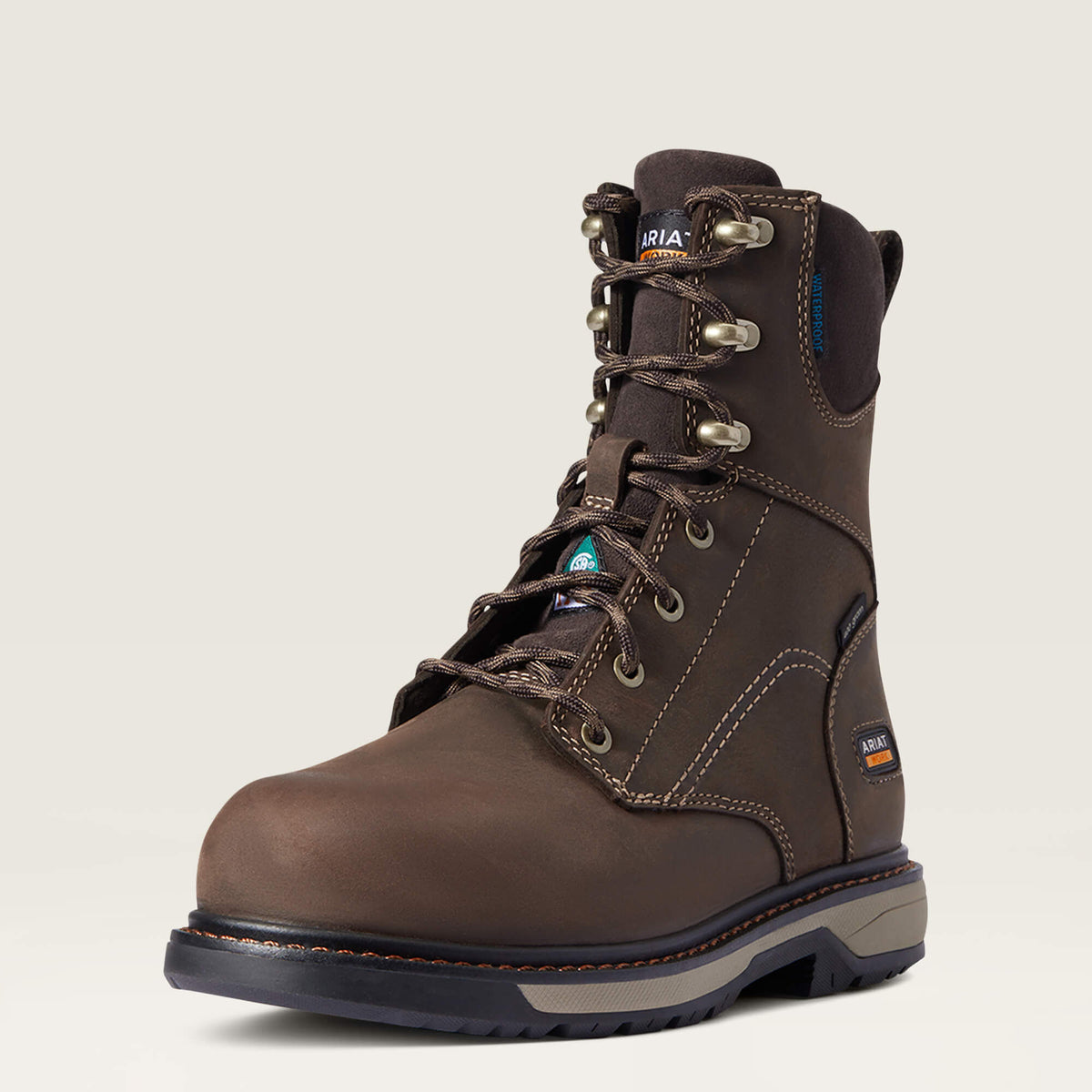 Riveter 8" CSA Glacier Grip Waterproof 400g Composite Toe Work Boot Women - DARK BROWN