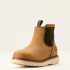 Rebar Wedge Chelsea Waterproof Work Boot Women - ANTIQUE BROWN