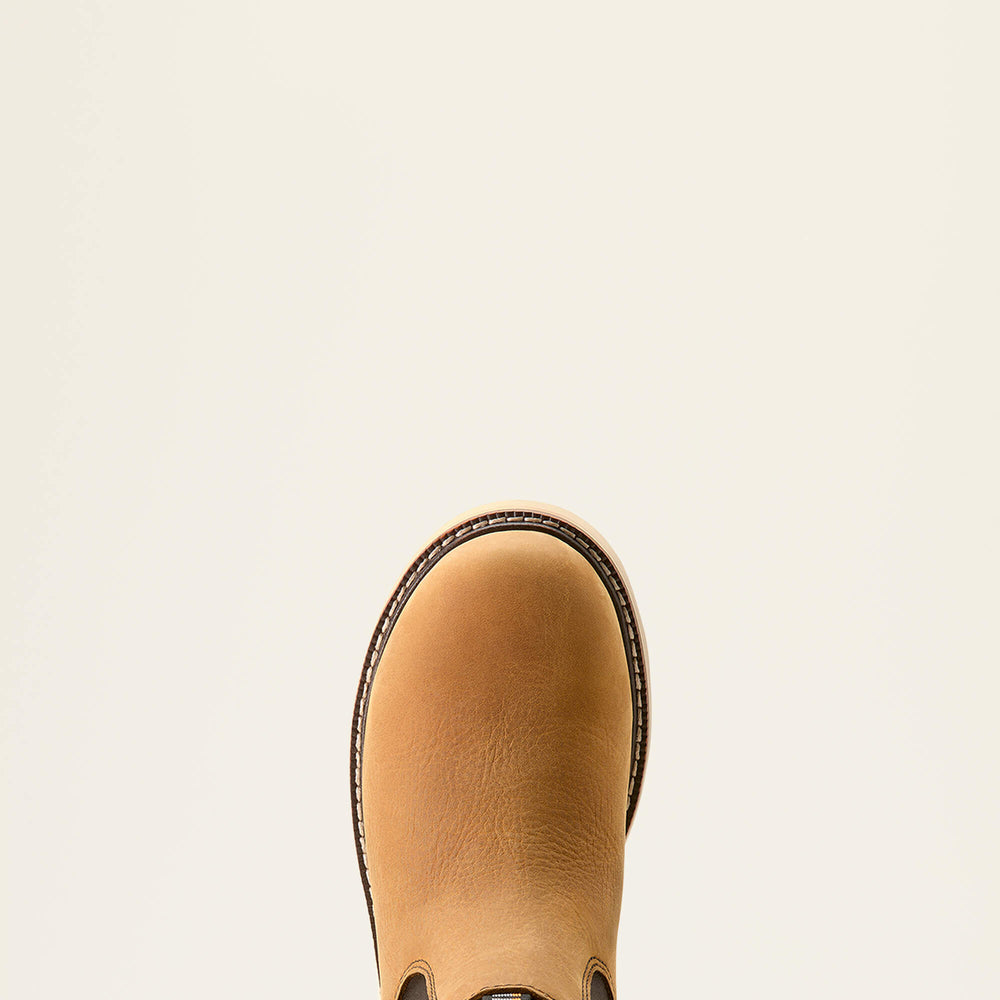 Rebar Wedge Chelsea Waterproof Work Boot Women - ANTIQUE BROWN