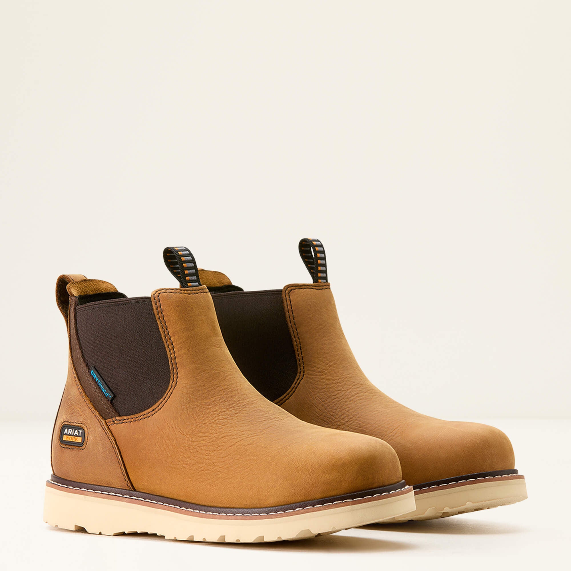 Rebar Wedge Chelsea Waterproof Work Boot Women - ANTIQUE BROWN