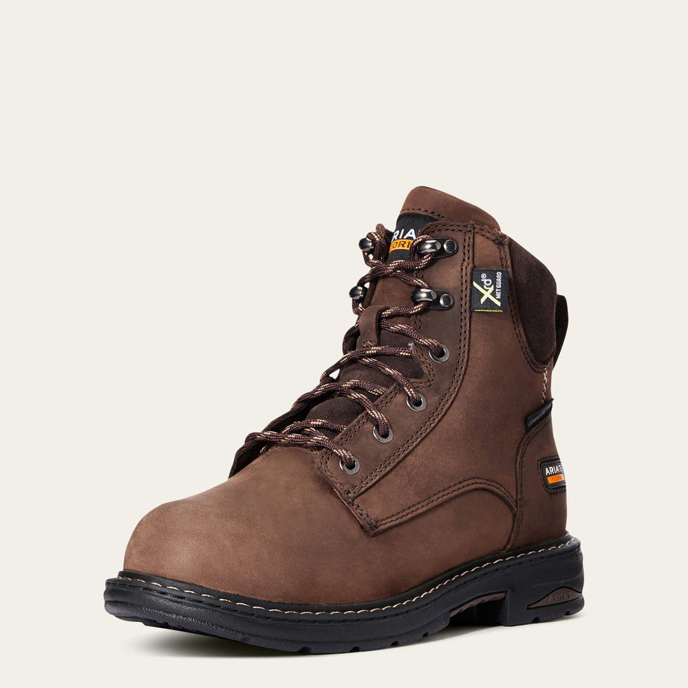 Casey 6" MetGuard Composite Toe Work Boot Women - OILY DISTRESSED BROWN