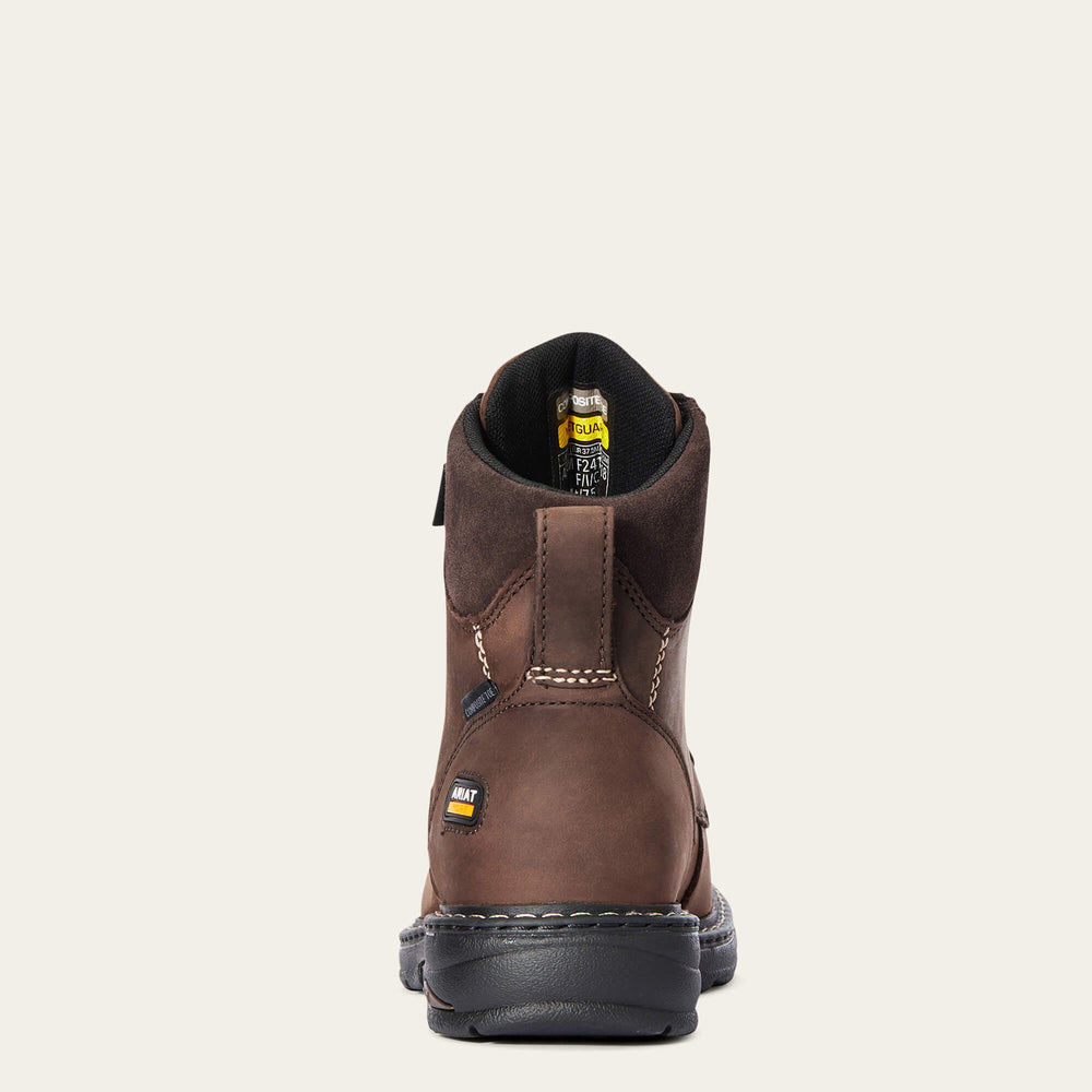 Casey 6" MetGuard Composite Toe Work Boot Women - OILY DISTRESSED BROWN