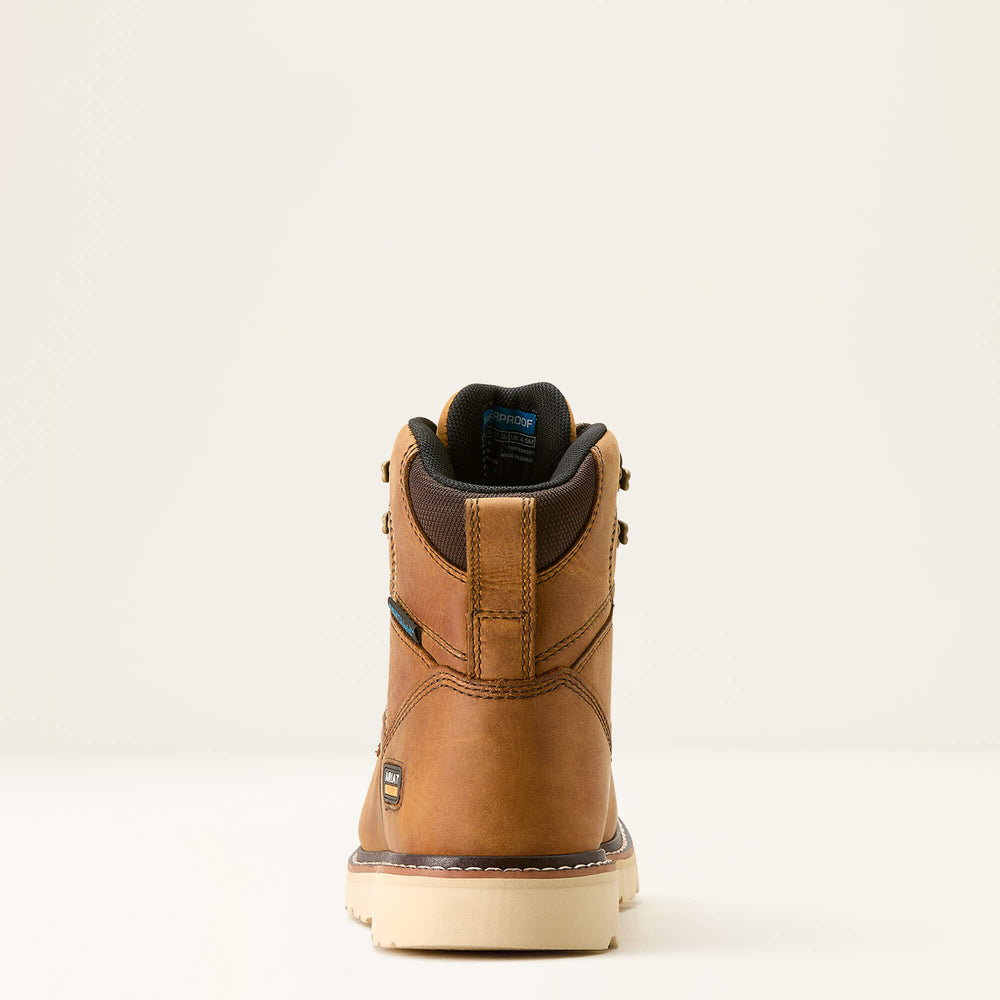 Rebar Wedge Moc Toe Waterproof Work Boot Women - ANTIQUE BROWN
