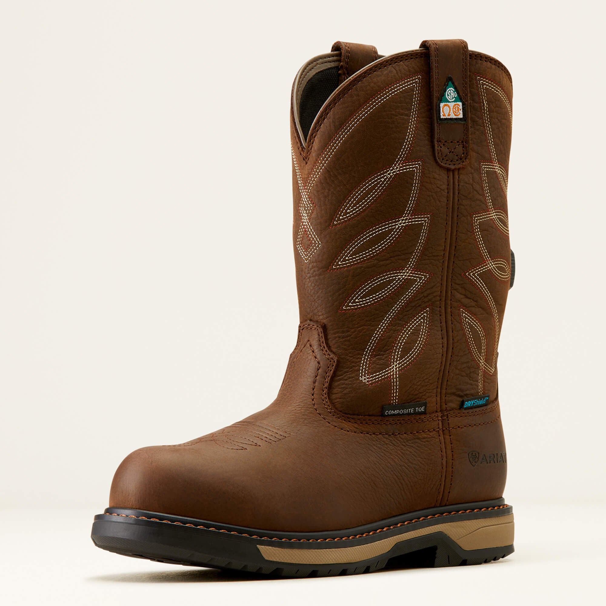Riveter Pull-On BOA CSA Waterproof Composite Toe Work Boot Women - DARK BROWN