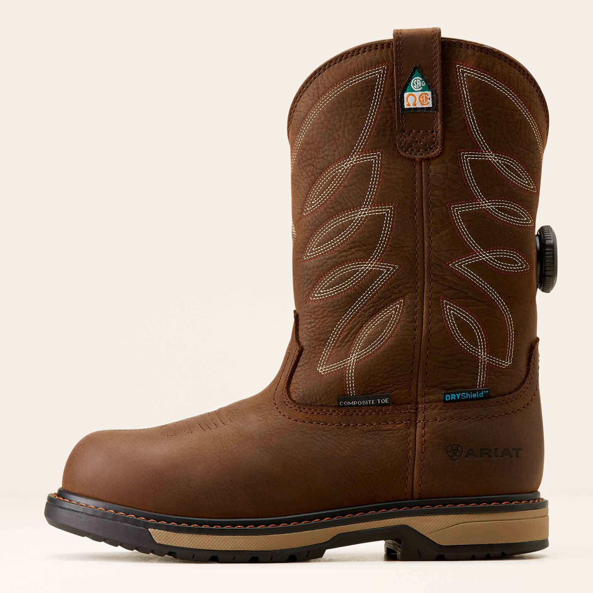 Riveter Pull-On BOA CSA Waterproof Composite Toe Work Boot Women - DARK BROWN