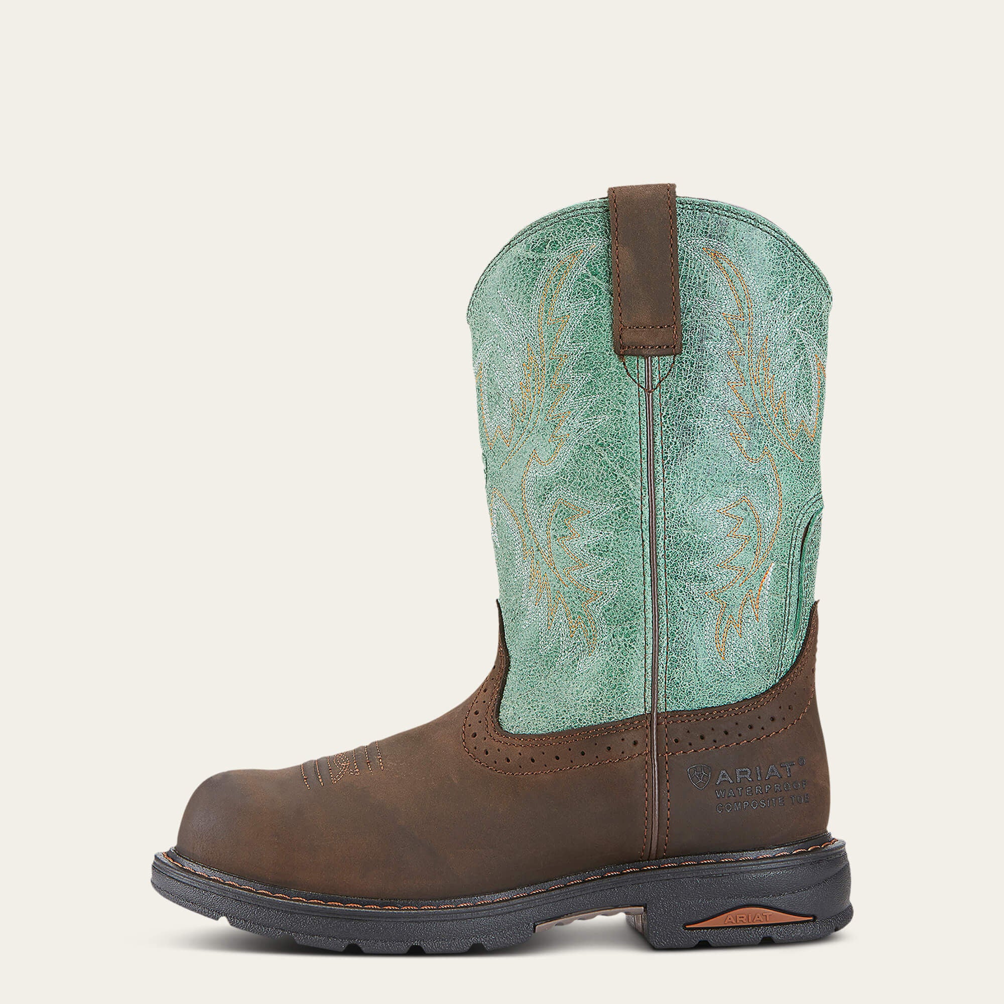 Tracey Waterproof Composite Toe Work Boot Women - OILY DISTRESSED BROWN