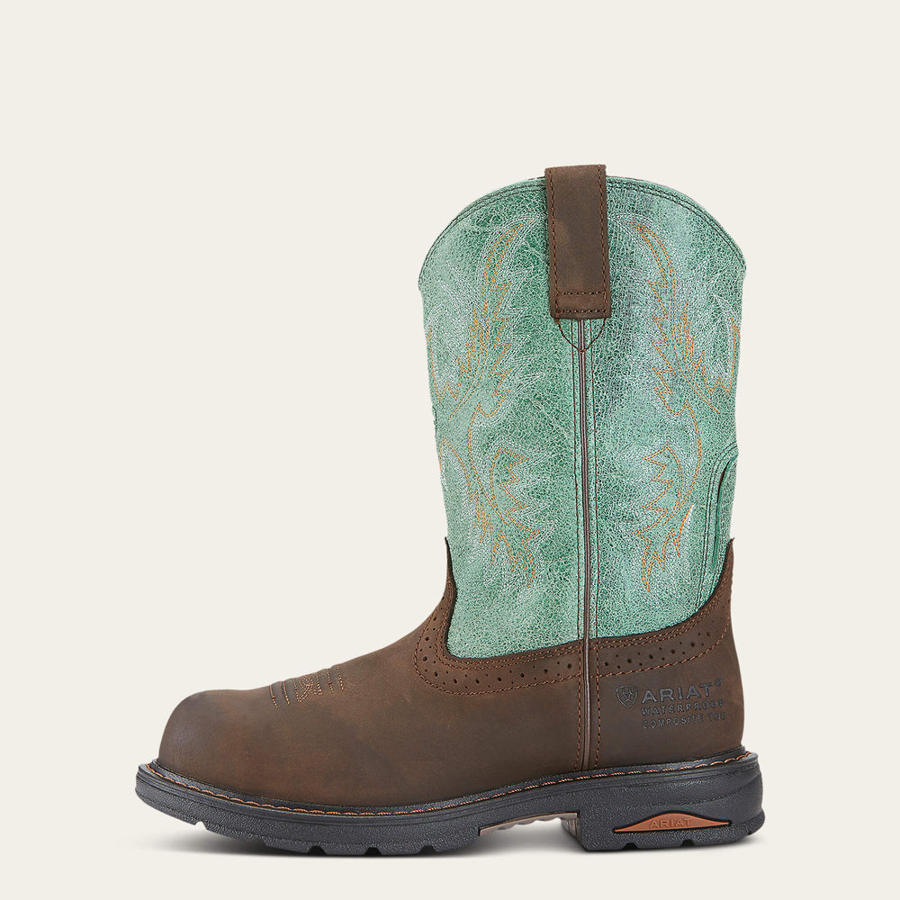 Tracey Waterproof Composite Toe Work Boot Women - OILY DISTRESSED BROWN