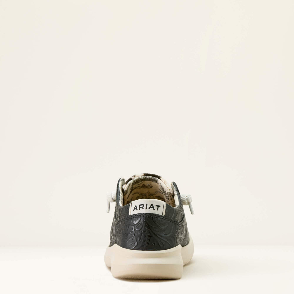 Hilo Shoe Women - BLACK FLORAL EMBOSS/BLACK AND WHITE HAIR ON
