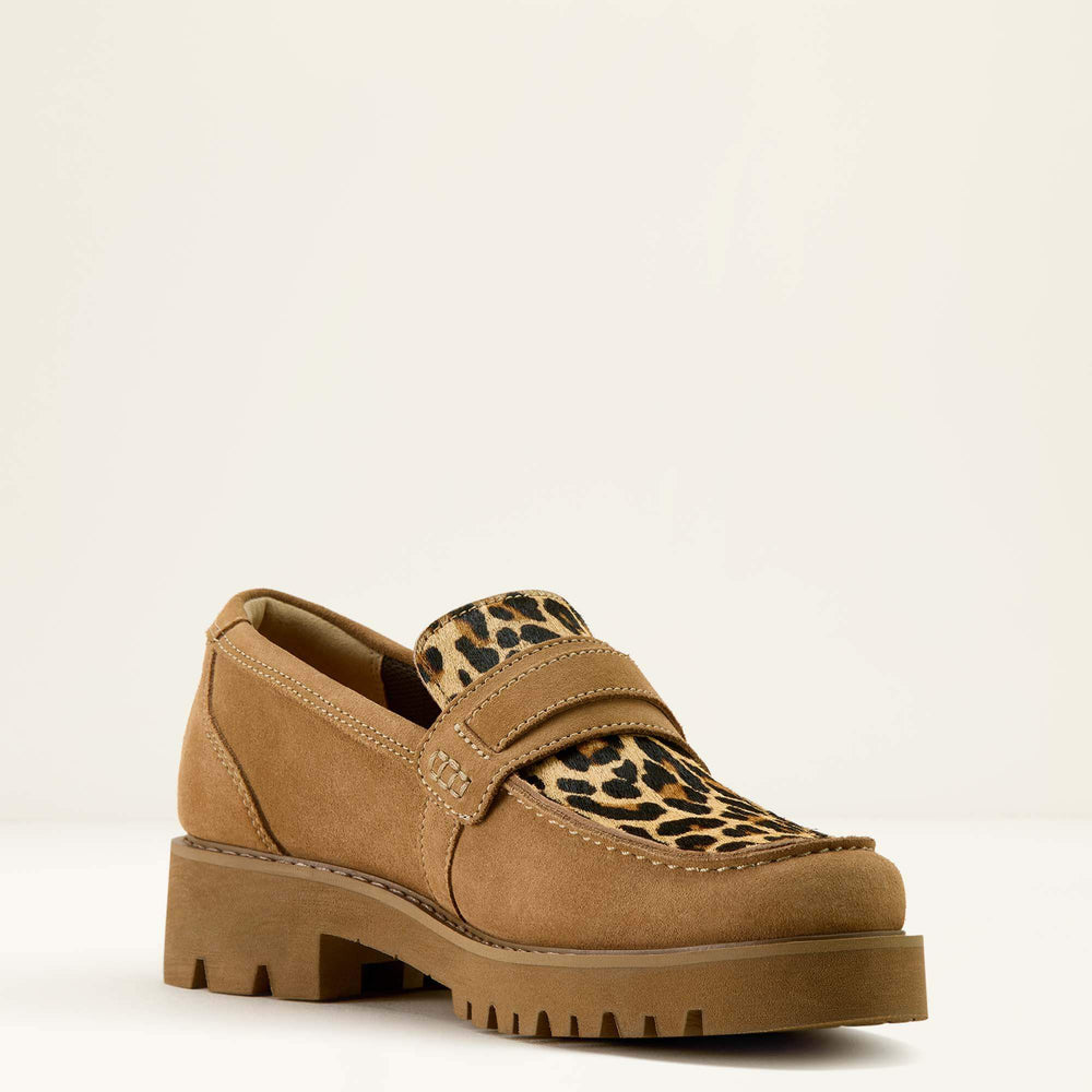 Stratford Lug Loafer Women - TAN SUEDE/LEOPARD HAIR ON