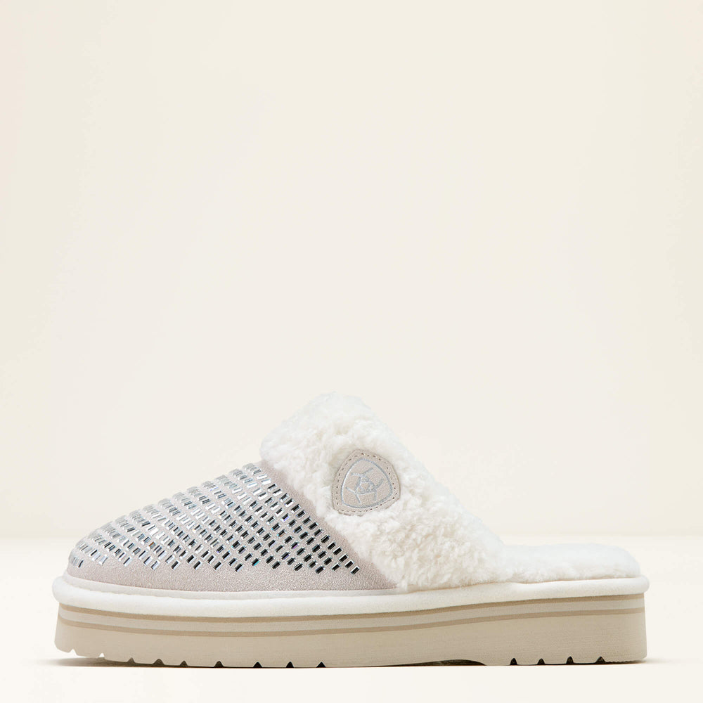 Jackie Square Toe Stack Slipper Women - WHITE