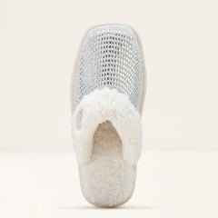Jackie Square Toe Stack Slipper Women - WHITE