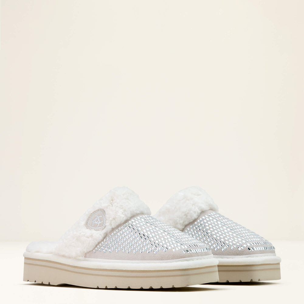 Jackie Square Toe Stack Slipper Women - WHITE