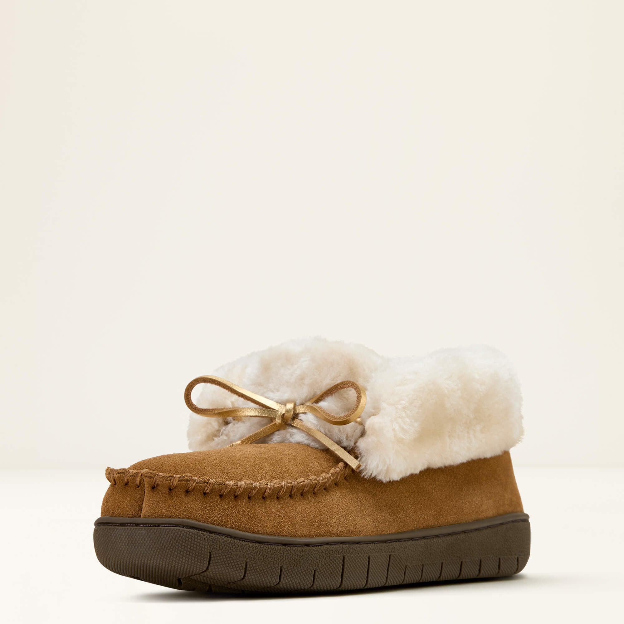 Moccasin Bootie Slipper Women - BROWN