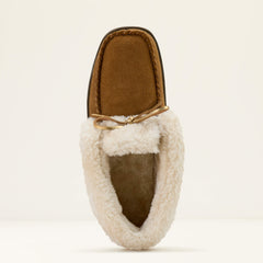 Moccasin Bootie Slipper Women - BROWN