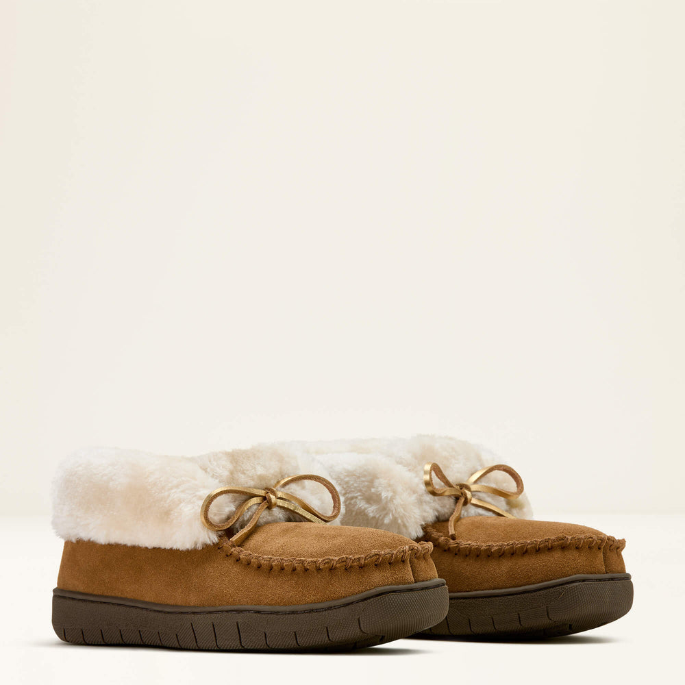 Moccasin Bootie Slipper Women - BROWN