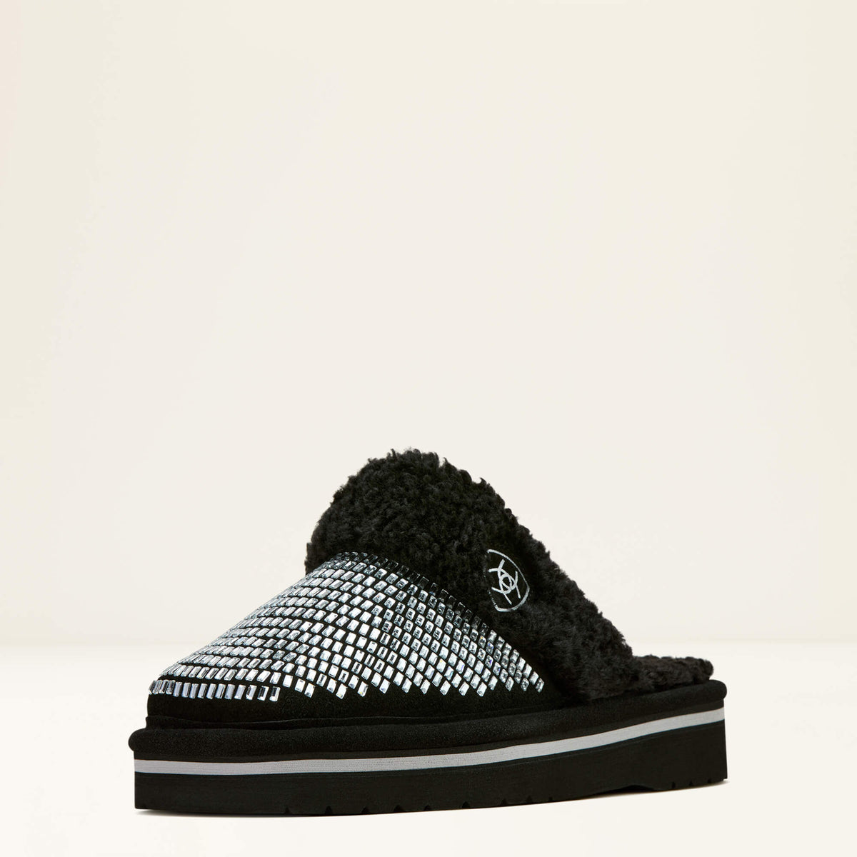 Jackie Square Toe Stack Slipper Women - BLACK