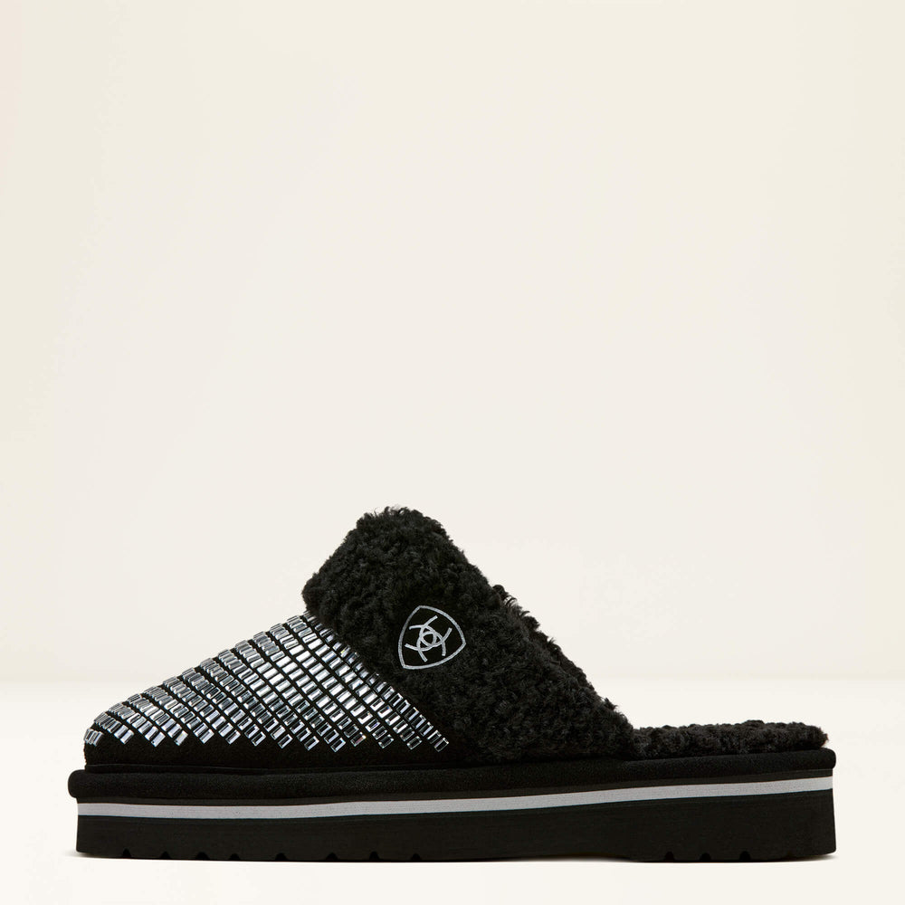 Jackie Square Toe Stack Slipper Women - BLACK