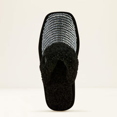 Jackie Square Toe Stack Slipper Women - BLACK
