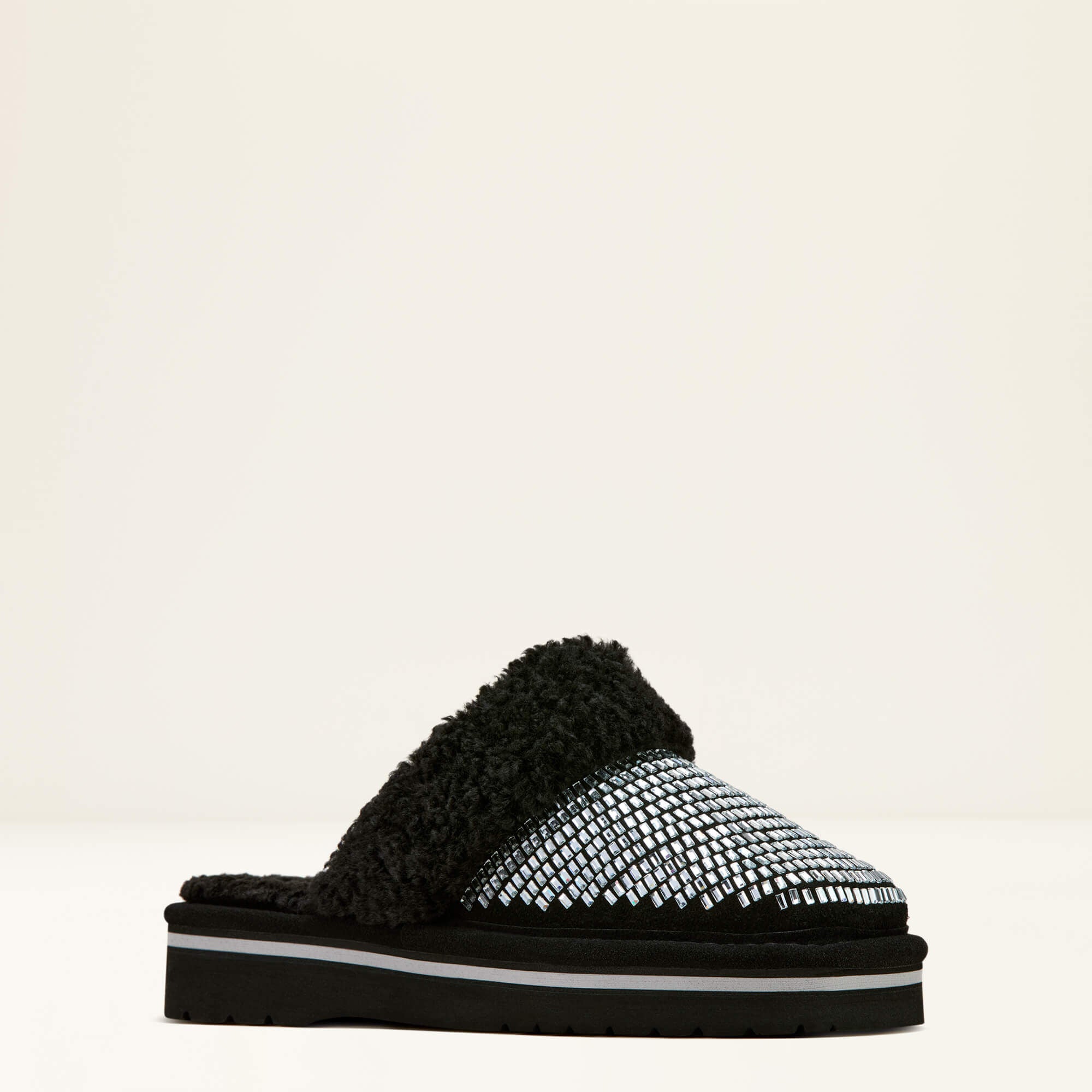 Jackie Square Toe Stack Slipper Women - BLACK