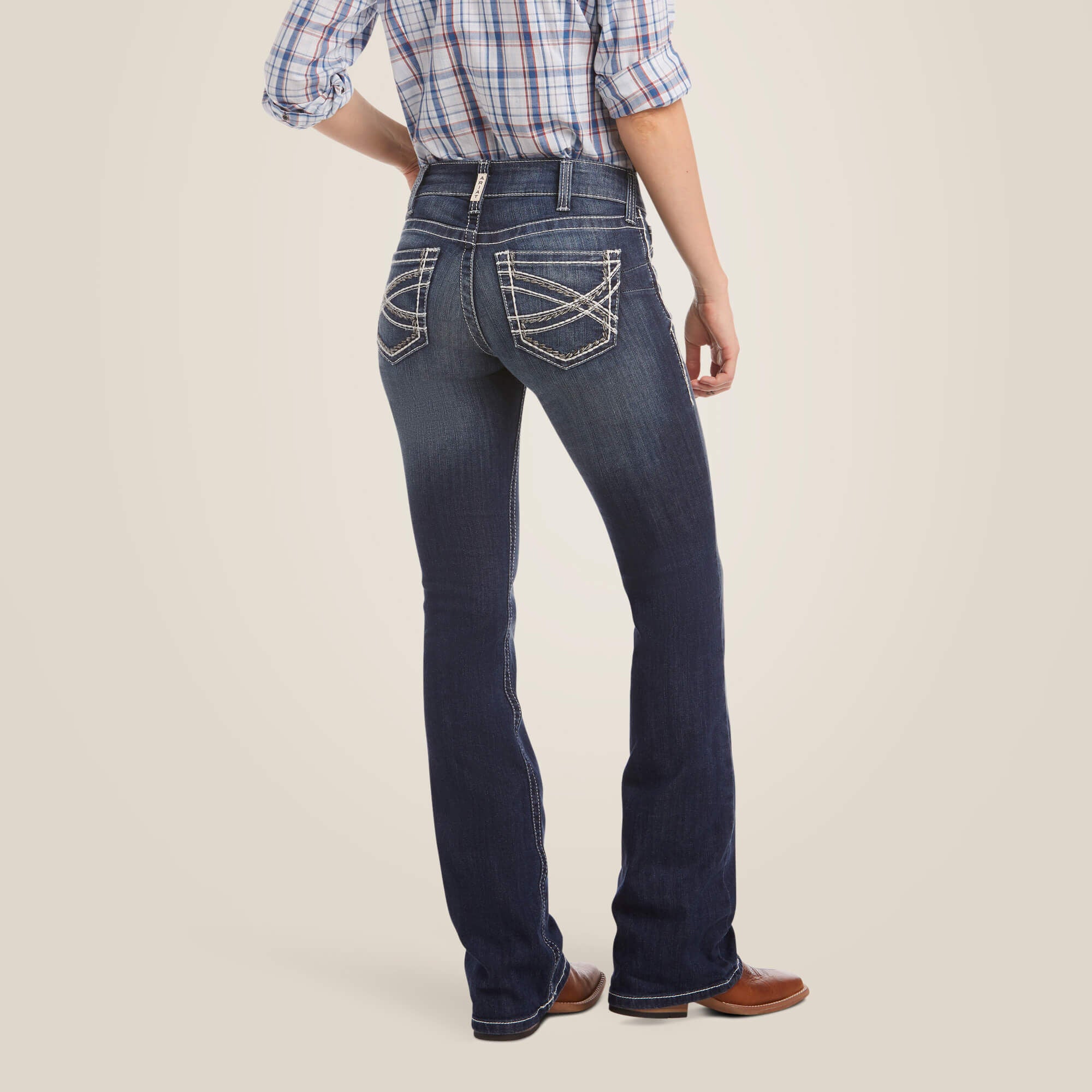 R.E.A.L. Mid Rise Stretch Entwined Boot Cut Jean Women - MARINE