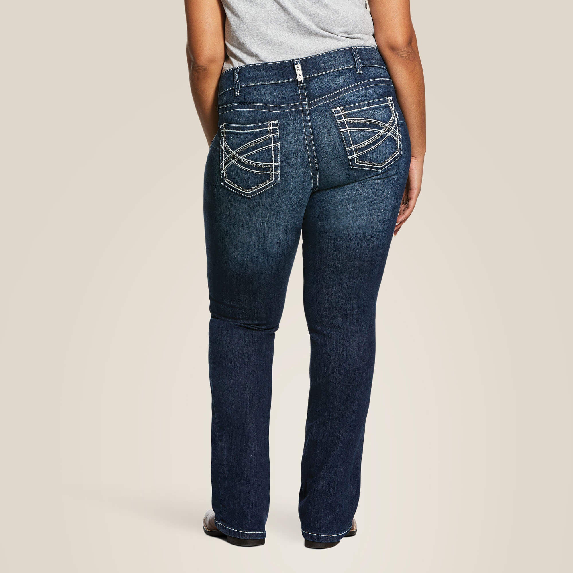 R.E.A.L. Mid Rise Stretch Entwined Boot Cut Jean Women - MARINE