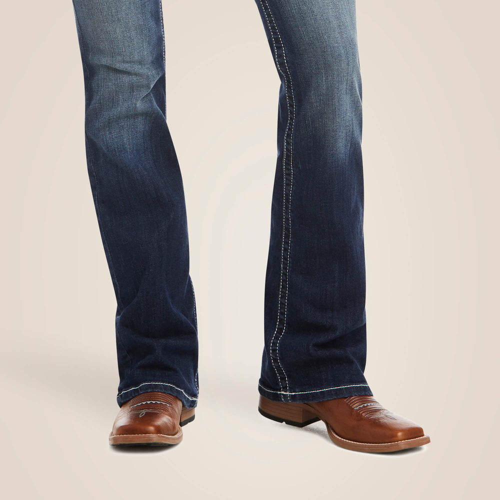 R.E.A.L. Mid Rise Stretch Entwined Boot Cut Jean Women - MARINE
