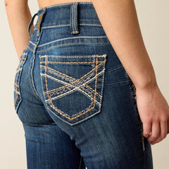 R.E.A.L. Mid Rise Stretch Entwined Festival Boot Cut Jean Women - FESTIVAL BLUE