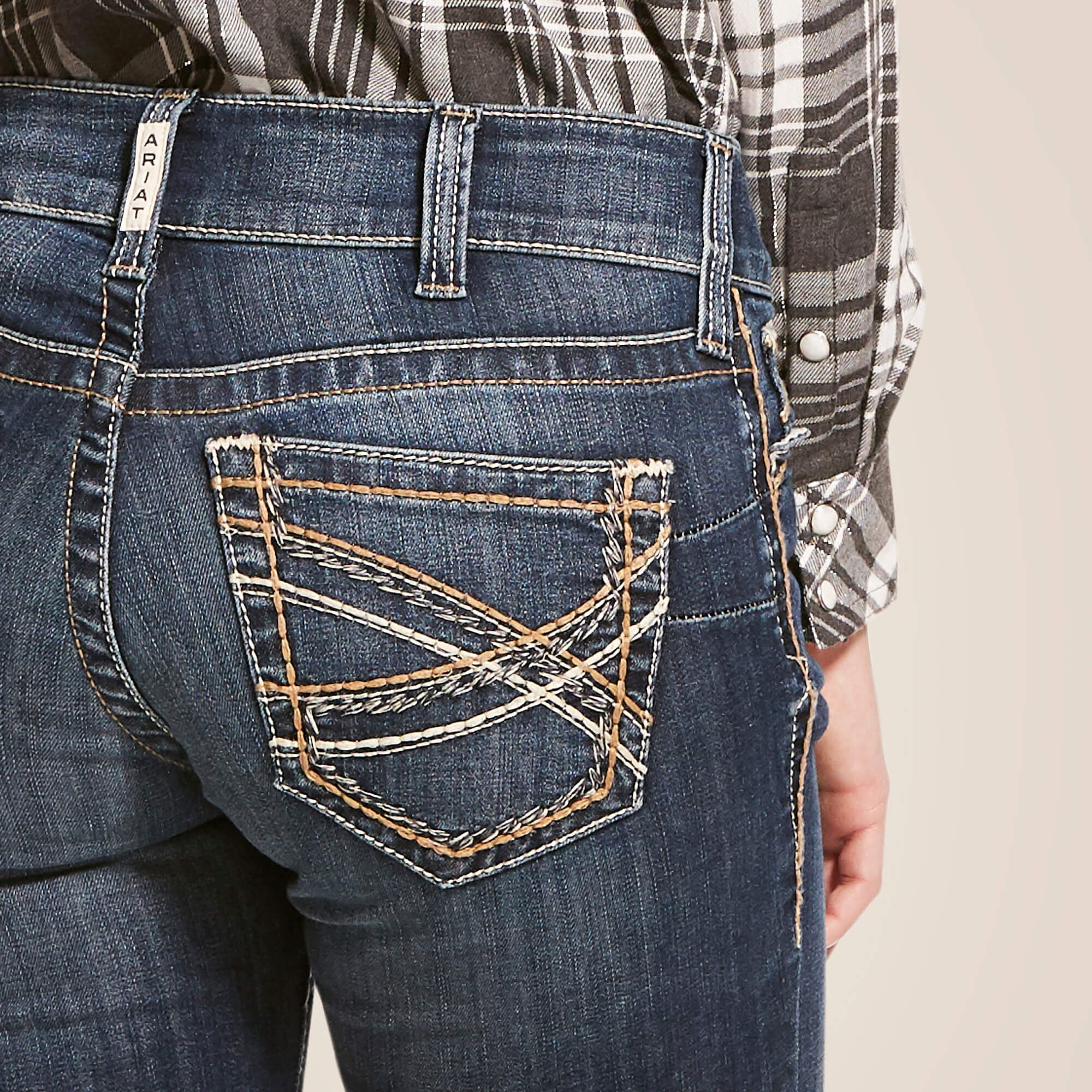 R.E.A.L. Mid Rise Stretch Entwined Festival Boot Cut Jean Women - FESTIVAL BLUE