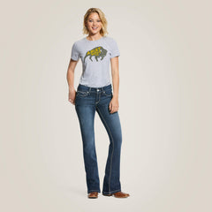 R.E.A.L. Mid Rise Arrow Fit Stretch Shayla Boot Cut Jean Women - GEMSTONE