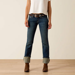 R.E.A.L. Mid Rise Stretch Icon Stackable Straight Leg Jean Women - OCEAN