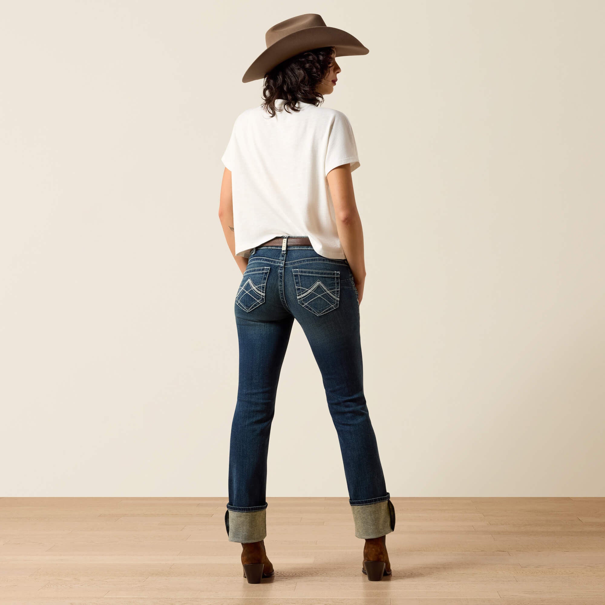 R.E.A.L. Mid Rise Stretch Icon Stackable Straight Leg Jean Women - OCEAN