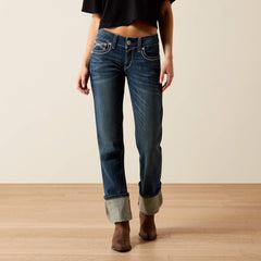 R.E.A.L. Mid Rise Stretch Ivy Stackable Straight Leg Jean Women - DRESDEN