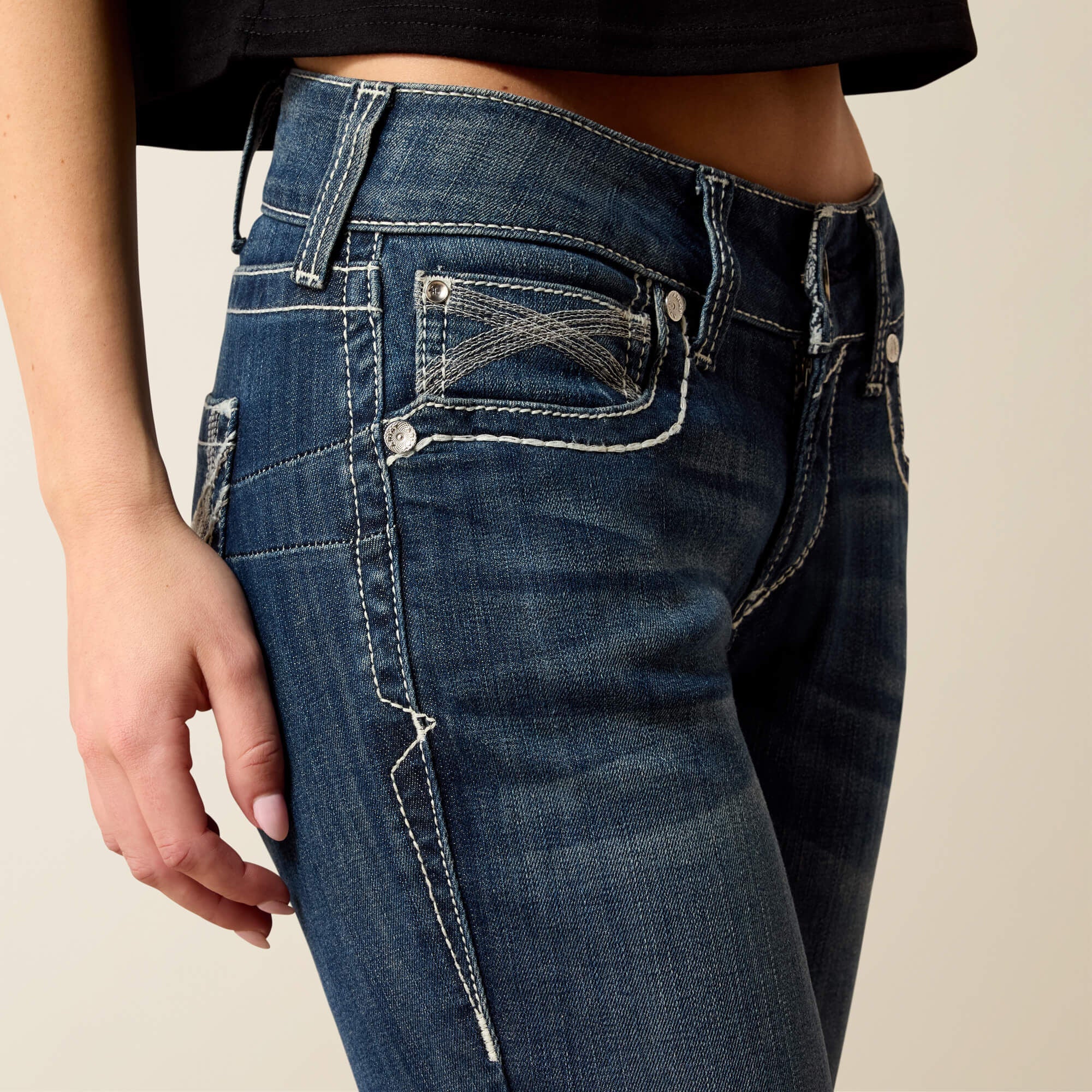 R.E.A.L. Mid Rise Stretch Ivy Stackable Straight Leg Jean Women - DRESDEN