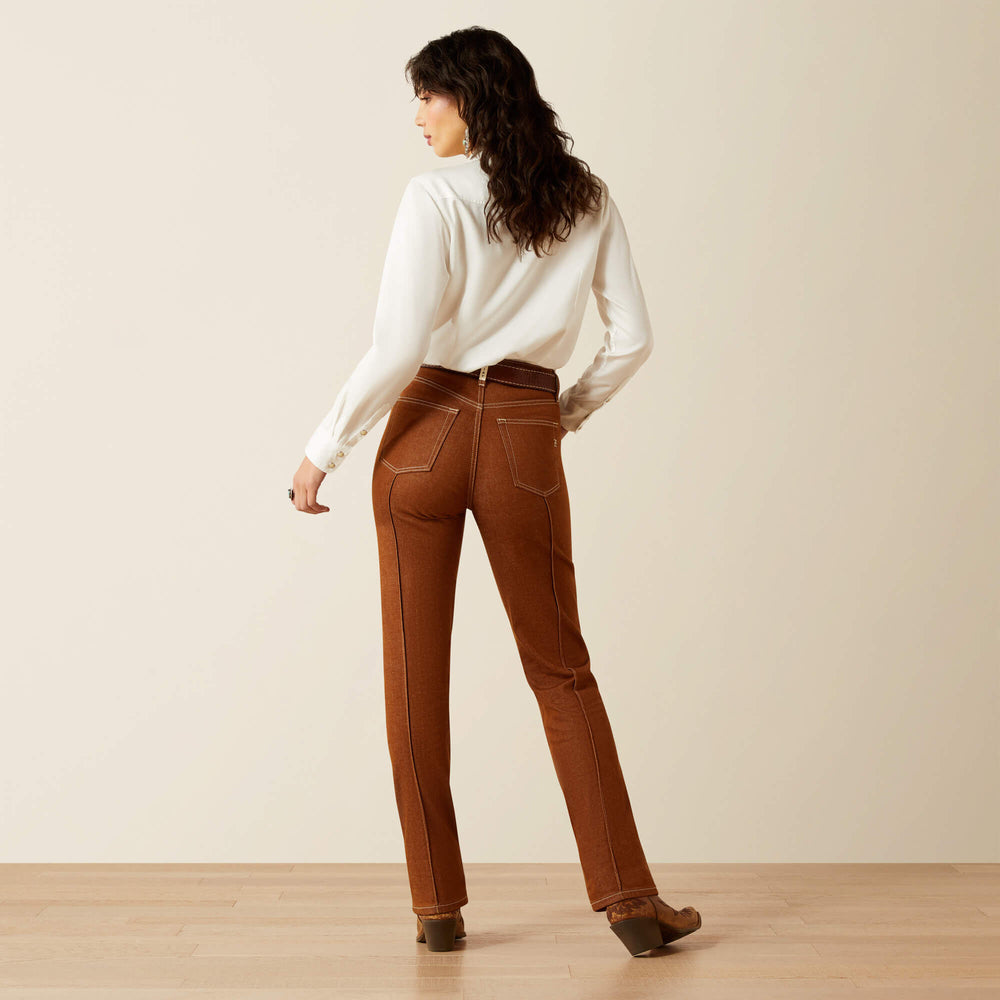 Ultra High Rise Relaxed Straight Leg Jean Women - PECAN BROWN