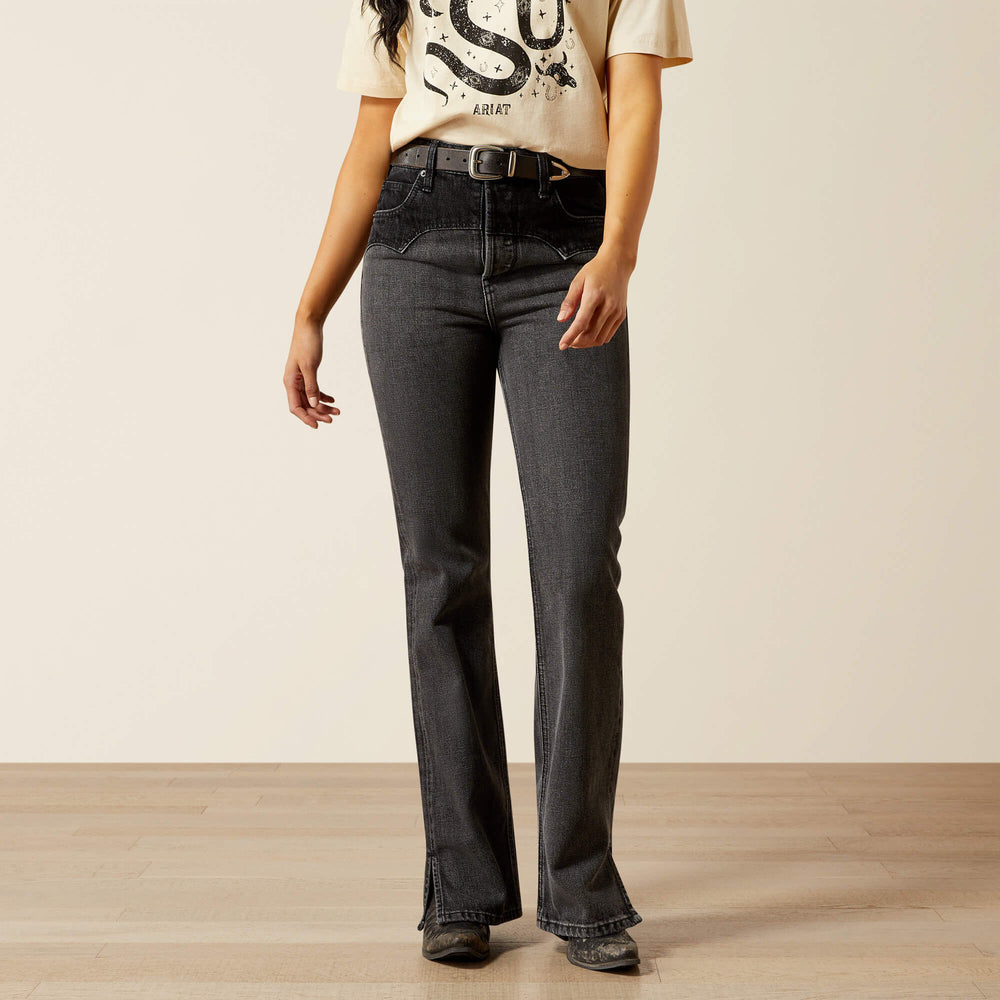 Ultra High Rise Cheyenne Yoke Tomboy Boot Cut Jean Women - BLACK