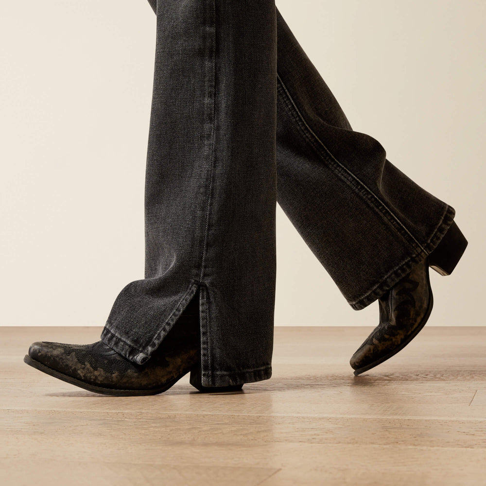 Ultra High Rise Cheyenne Yoke Tomboy Boot Cut Jean Women - BLACK